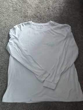 Ivory ELLA Long-Sleeve Crew Neck Shirt - Light Blue